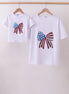 White bow sequin mom&me top
