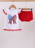 White bow sequin bloomer set