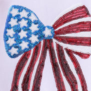 White bow sequin bloomer set