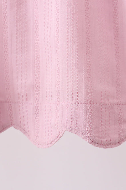 Pink fireworks flag smocked jacquard scalloped ruffle bloomer set