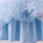 Blue bow star sequin tulle dress