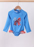 Blue bow sequin rashguard