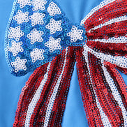 Blue bow sequin rashguard