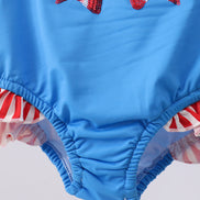 Blue bow sequin rashguard