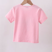 Pink flag bow sequin mom&me top