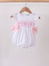 White Bow Smocked Jacquard Bubble