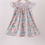 Pink Floral Smocked dress