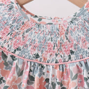 Pink Floral Smocked dress