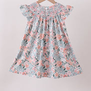 Pink Floral Smocked dress