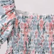 Pink Floral Smocked UPF Swim Set