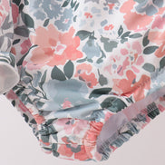 Pink Floral Smocked UPF Swim Set