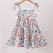 Pink Floral tiered Dress