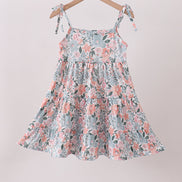 Pink Floral tiered Dress