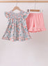 Pink Floral Smocked Set