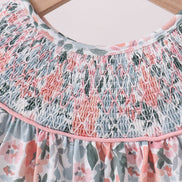 Pink Floral Smocked Set