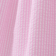 Pink stripe seersucker strawberry smocked dress