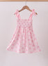 Pink bow smocked ruffle dress