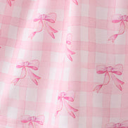 Pink bow smocked ruffle dress