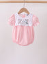 Pink Gingham Animal Embroidered Bubble