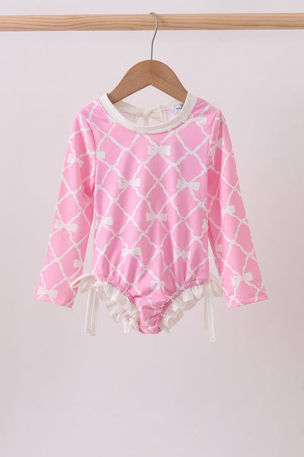 Pink Bow UPF rashguard