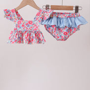 Pink Floral UPF Swim Set