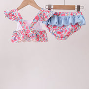 Pink Floral UPF Swim Set