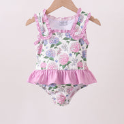 Purple Hydrangea UPF Swim One-Piece