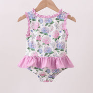 Purple Hydrangea UPF Swim One-Piece