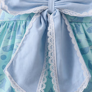Blue beach print bow bloomer set