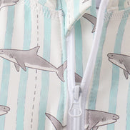 Green Stripe Shark UPF Swim One-Piece