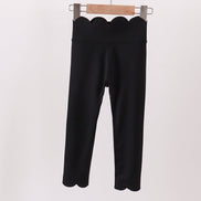 Black Scalloped Yoga Active Leggings