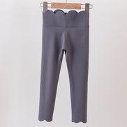 Gray Scalloped Yoga Active Leggings