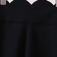 Black Scalloped Mom Yoga Active Leggings