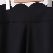 Black Scalloped Mom Yoga Active Leggings