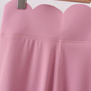 Lilac Scalloped Mom Yoga Active Leggings