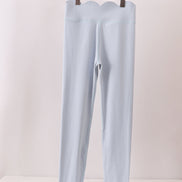 Blue Scalloped Mom Yoga Active Leggings