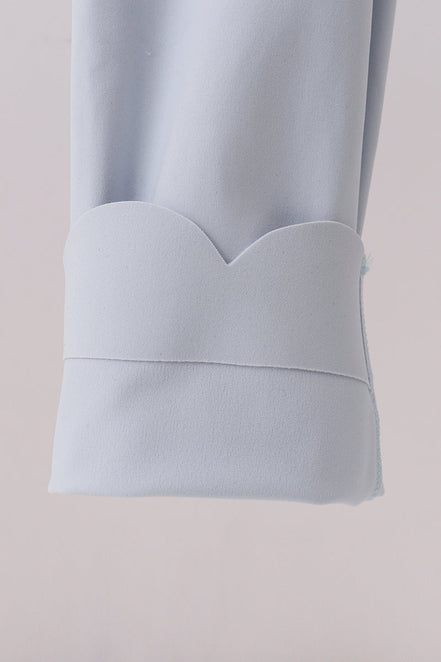 Blue Scalloped Mom Yoga Active Leggings