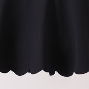 Black Scalloped Yoga Skorts Set