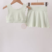 Green Scalloped Yoga Skorts Set