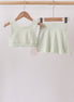 Green Scalloped Yoga Skorts Set