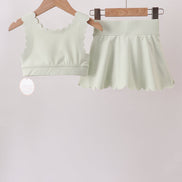 Green Scalloped Yoga Skorts Set