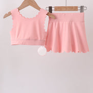 Pink Scalloped Yoga Skorts Set