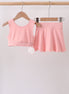 Pink Scalloped Yoga Skorts Set