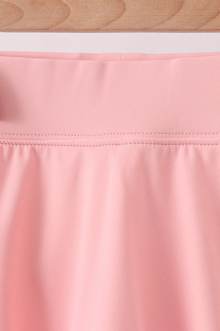 Pink Scalloped Yoga Skorts Set