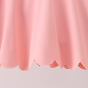 Pink Scalloped Yoga Skorts Set
