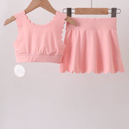 Pink Scalloped Yoga Skorts Set