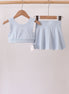 Blue Scalloped Yoga Skorts Set