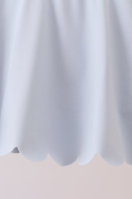Blue Scalloped Yoga Skorts Set