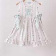 Bow Floral Applique Dress