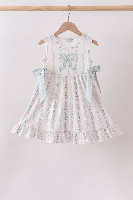 Bow Floral Applique Dress